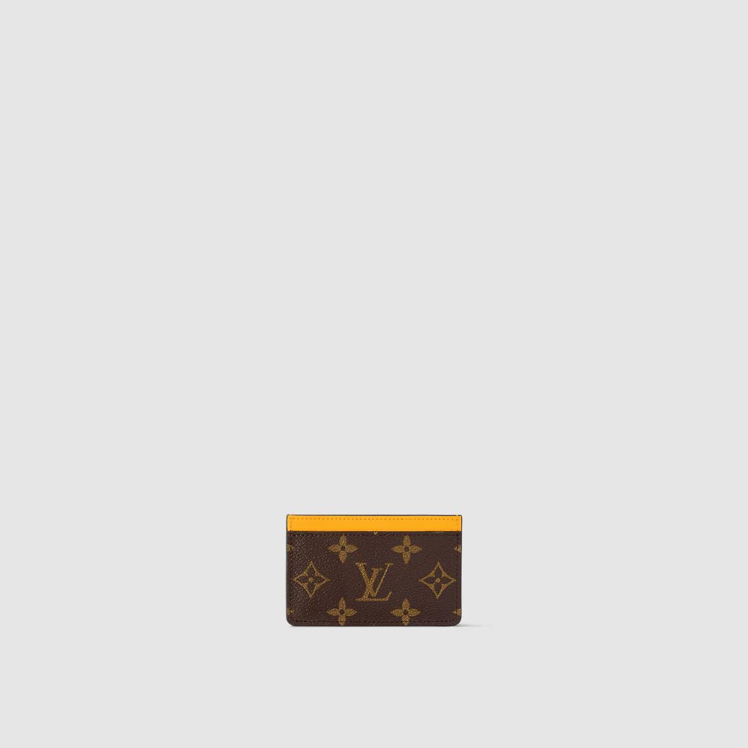 Ví Louis Vuitton Porte Cartes Simple Pm Monogram Macassar Nữ Vàng